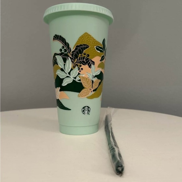 Starbucks Other - Starbucks 2024 Reusable Earth Month Cold Cup With Straw And Lid Reusable 24oz